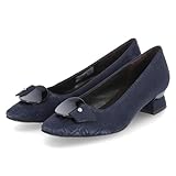 brunate 39506 Echt Leder Brunate Damen Pumps Blau Textil, 12-Italienisch:39, Color:blau