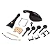 HomeDecTime 4/4 Violine Geige Ersatzteile, Ebenholz Violine Kinnhalter mit Stimmwirbel, Saitenhalter, Endpin usw - Schwarz