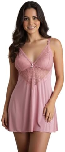 Camisola de microfibra com detalhe em renda embaixo do busto, sem...