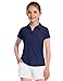 KEREDA Girls Polo Shirts Golf Tennis School Uniform Short Sleeve T Shirts V-Neck Collared Quick Dry Tops Navy 9-10 Years