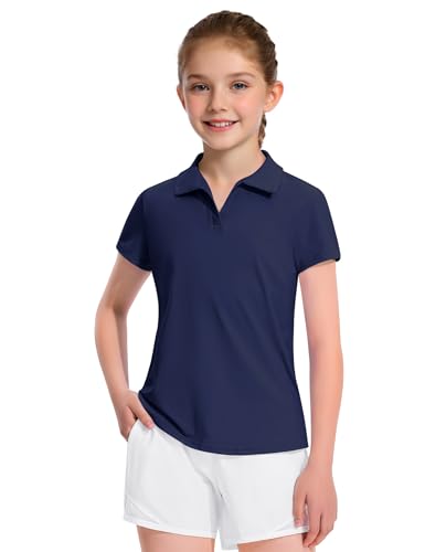Image of KEREDA Girls Polo Shirts Golf Tennis School Uniform T Shirts Quick Dry Tops