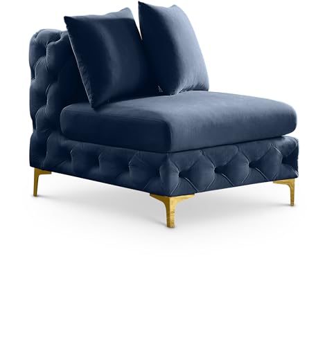 Sillón sin brazos Terciopelo Azul marino miniatura 1