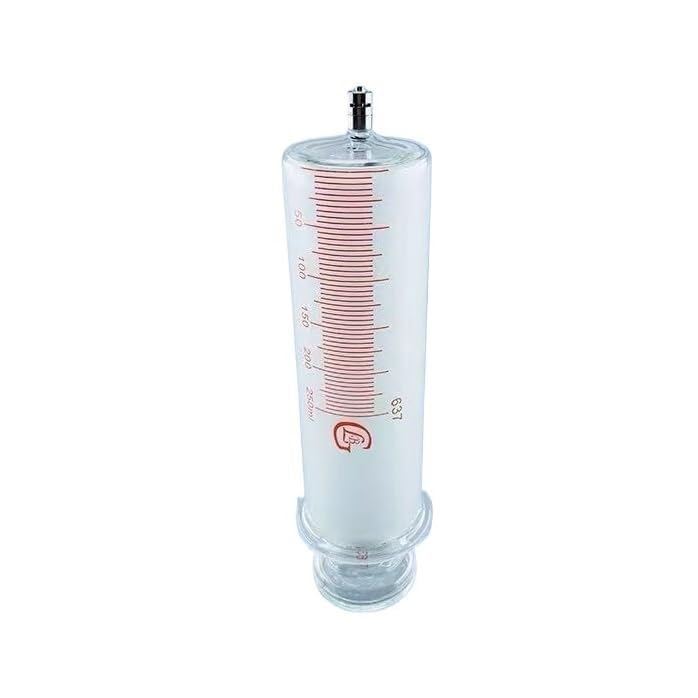 Jeringa de vidrio grande de 250 ml for laboratorio con orificio de vidrio/orificio Luer Lock, jeringa de muestreo de vidrio de 250 CC(Ruhr Locks caliber)