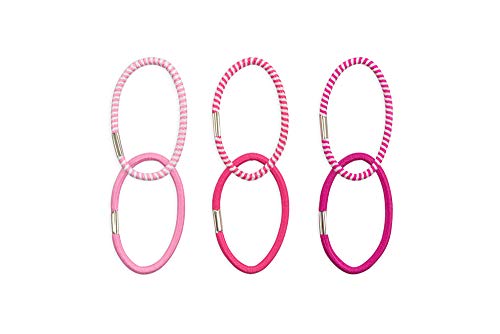 Elásticos de Cabelo Daily Pink - Pacote com 6 Unidades, Lanossi Beauty & Care, Rosa