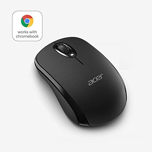 Image of acer Bluetooth Optical Black Mouse | 1000DPI | Windows PC and Certified Works with Chromebook | Fully Covered in a Silver Ion Protected Body