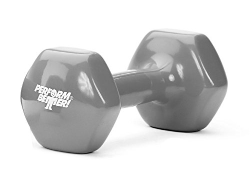 PERFORMBETTER+ Perform Better Vinyl Kurzhantel Einzeln 4 kg, grau  rutschsicheres Hantelgewicht für Kraft-Training & Muskelaufbau