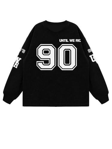 Verdusa Men's Jersey Shirts Letter Graphic Sweatshirts Long Sleeve Fall Clothes Pullover Tops3