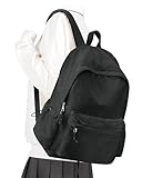 suradar Schulrucksack Teenager Laptop Rucksack Damen Elegant 14 Zoll Schulrucksack Mädchen Tagesrucksack Schultasche mit Laptopfach Backpack Women Daypacks für Uni Business Reise Rucksack Schwarz