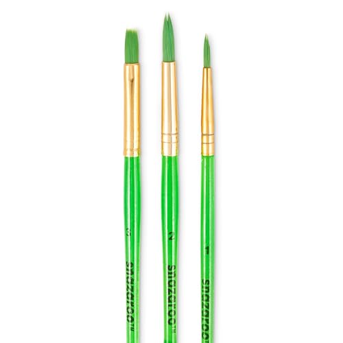 Snazaroo Green Starter Brushes - Set of 3