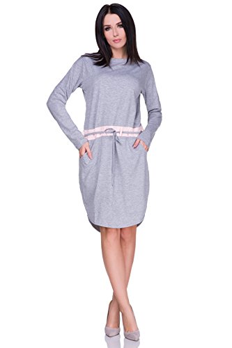 FUTURO FASHION - Robe - Colonne - Manches Longues - Femme rose corail taille unique - gris - Taille Unique