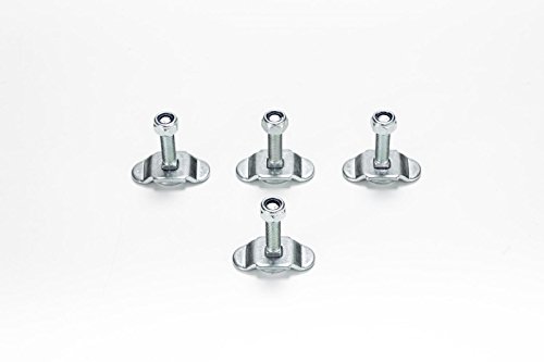 LOADCARE 4X Schraubfitting M8 30 mm für Airlineschienen/Zurrschienen, Airlinebeschlag aus Legiertem Stahl, Silber, für PKW, Lieferwagen, Geländewagen
