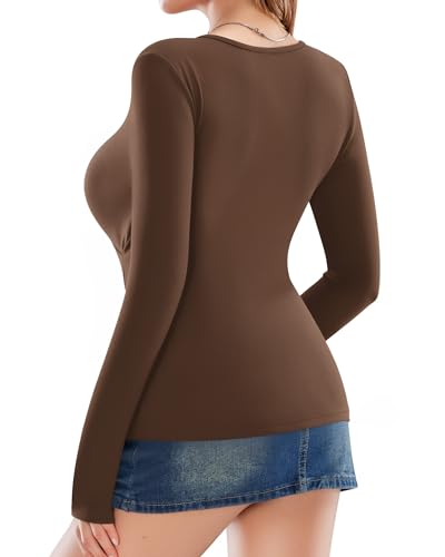 Image of Mangopop Women' Surplice Ruched Plunge Neck Deep-V Long Sleeve Bodysuit Jumpsuits