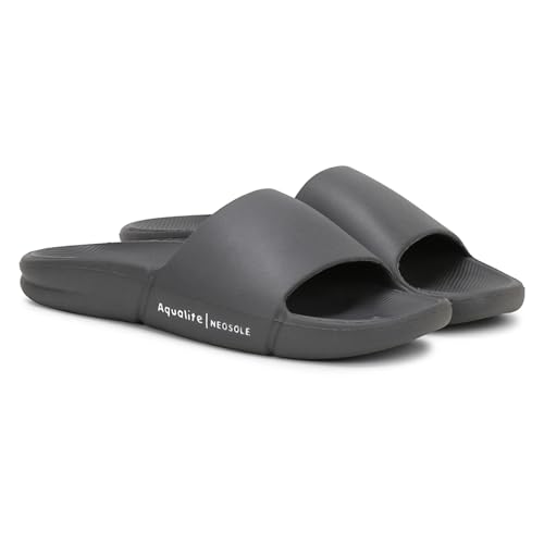 Image of Aqualite NEO-1257 Men Slides slipper with Slip-on wear, Comfort and Flat Base flipflop for dailywear uses