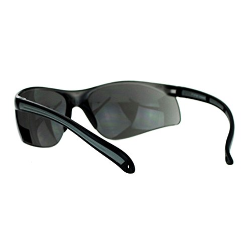 PASTL Black Lens Protective Safety Glasses UV 400 ANSI Z87.1+ Half Rim Sporty3