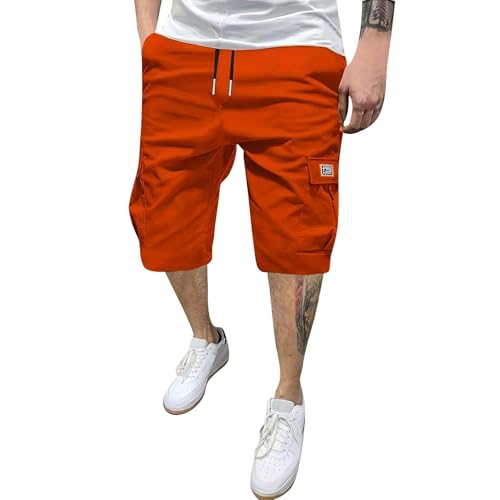 Bermudas Trabajo Hombre Pantalones Cortos Cargo con Bolsillos Pantalon Bolsillos Shorts Pantalón Corto Vestir Ropa Verano Elasticos Pantalones Blancos Hombre Rojo Ofertas Flash Rojo XL