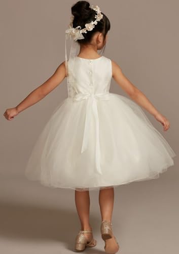 Flower Girls Dresses for Wedding Princess Birthday Party Dresses with Tulle and Ribbon Waist First Communion Dresses T0013