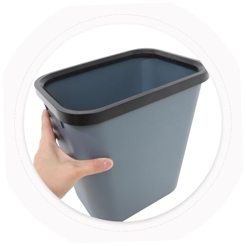Caneca de plástico rectangular para basura 8L gris miniatura 3