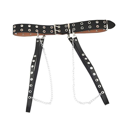 HeiBai Xiong Punk Goth Belts Rock Leather Waist Chain Belt For Women3