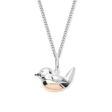 Old English Jewellers Sterling Silver & Rose Gold Robin Pendant Necklace -16 18 20 INCH or PENDANT ONLY (18 Inches)