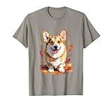 Photo Gallery happy corgi con foglie autunnali design per gli amanti dei cani maglietta Photo Gallery happy corgi con foglie autunnali design per gli amanti dei cani maglietta
