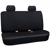 Elantrip Waterproof Rear Bench Seat Cover Water Resistant Universal Fit Seat Protection Quick Install for Cars SUV Truck, Black 3 PC