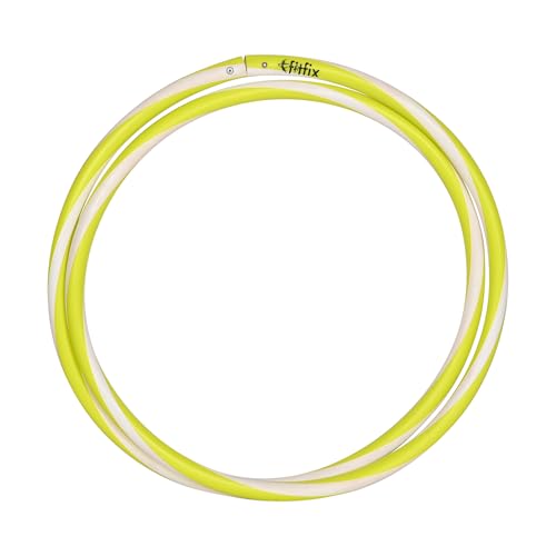 Fitfix 90cm 折りたたみ式 ヘリックス トラベラー フラフープ 軽量で万能なエクササイズフープ 大人と子供 キャリーバッグ付き ヨガとフローアート 完璧な旅行 アウトドア ワークアウト(イエローカラー1個)