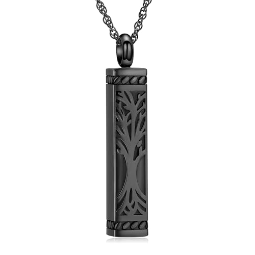 shajwo Tree of Life Cremation Jewelry Urn Necklaces for Ashes for Women Men Cube Memorial Human Ashes Jewelry