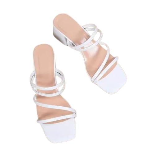 KM FASHION Latest Fashionable Block Heel Sandal For Women Casual Office Party-Wear Block Heel (White-40) (B0CKLMKKRH) Amazon Price History, Amazon Price Tracker