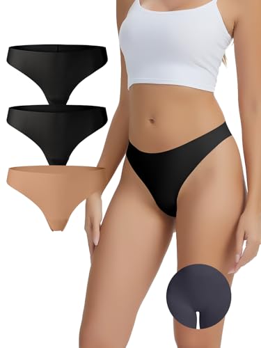 Image of Seamless Camel Toe Thongs for Women Invisible Thong Panty Liners No Show Camel toe G-Strings Workout Underwear