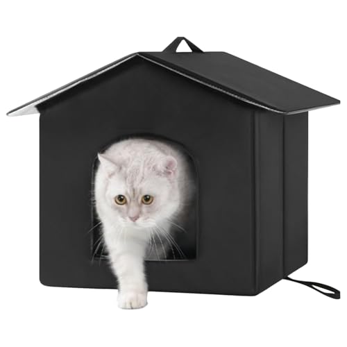 屋外用キャットハウス | 防水防寒ペットハウス 冬用 | 折りたたみ洗えるペットベッド 猫用 | 庭 ベランダ ガーデン 屋内兼用 暖かい猫の巣