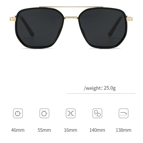 willochra punk Polygon Sunglasses Men 2025 Luxury Polarized Sun Glasses Vintage Double Beam Eyewear For Male Punk Shades2