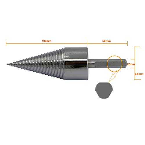 Log Splitter Screw Cone Kindling Firewood Splitter for Hand Drill Stick Copper