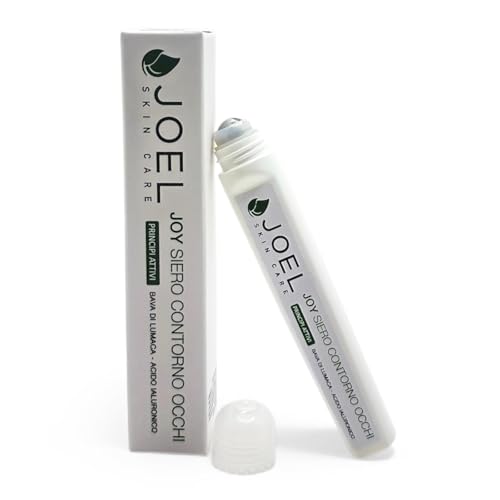 Siero Contorno Occhi idratante Joy di Joel Skin Care con Bava di Lumaca Bio e Acido Ialuronico – Roll on per contorno occhi secco, Rigenerante, Senza Profumo, Made in Italy – 10 ml