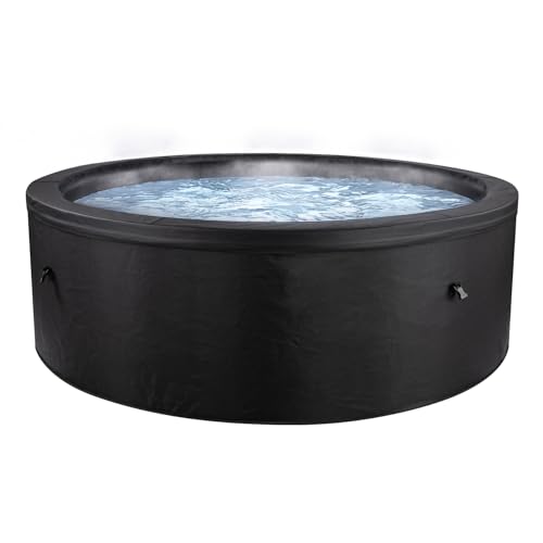 Alba 6 Person Round Foam Spa Hot Tub 110v w/Exterior Textilene and Eco Foam Wall 100 Aqua-Jets Plug-n-Play Ready, Insulated Cover