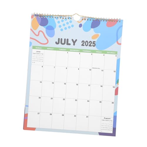 FUNNETOYU Månaders Spiralbunden Väggkalender med Stora Datumrutor Elegant Blomdesign för Hem Familjeplanering December