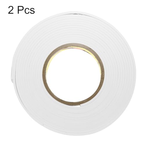 Image of uxcell 2pcs Rolls Single Sided Foam Tape Removeable EVA Sponge Mounting Tape Strong Adhesive Tape Strips(White, 16ft x 1 inch x 1 /8 inch) for Home Paint Wall Hanging Poster Decor