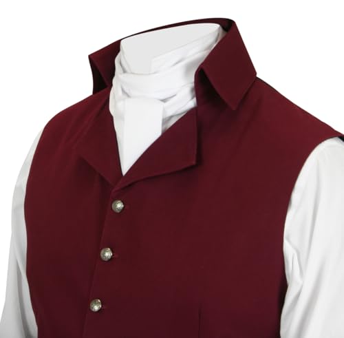 Historical Emporium Men's Regency Folded High Collar Dress Vest, Cotton Dress Granville Waistcoat4
