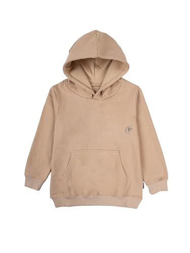 Image of KiddoPanti Unisex Solid Pullover Hooded Fleece Sweatshrit | Cotton Poly Fleece Fabric | Waist Length, Full Sleeve Hoodie | 2 Kangaroo Pockets | Winter Wear for Boys & Girls
