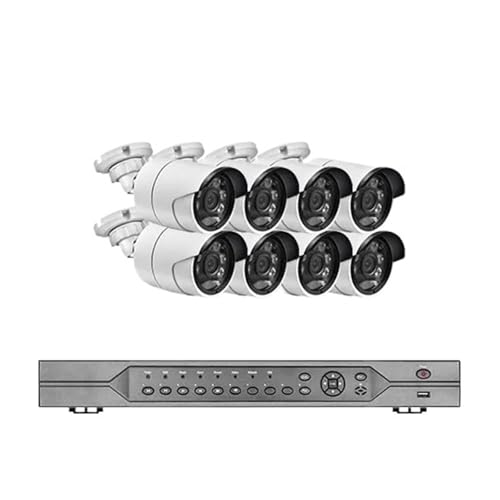 16CH 4K 8MP POE NVRLbg H.265 CCTVVXe IPJ J[iCgrW I[fBI lZT[ ZLeBrfIĎZbg(4T,NVR and 8pcs Camera)