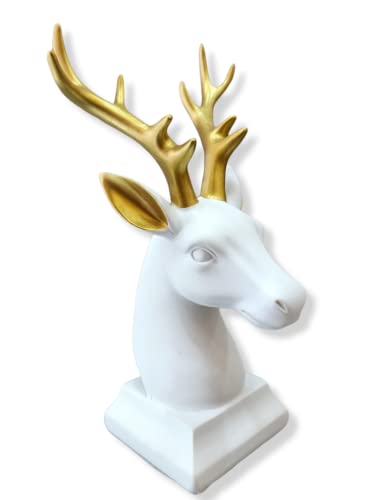 Image of AUGEN Polyresin White Deer Idol Statue Showpiece for Home Decor Decoration and Gifting (1 Piece,9830B)