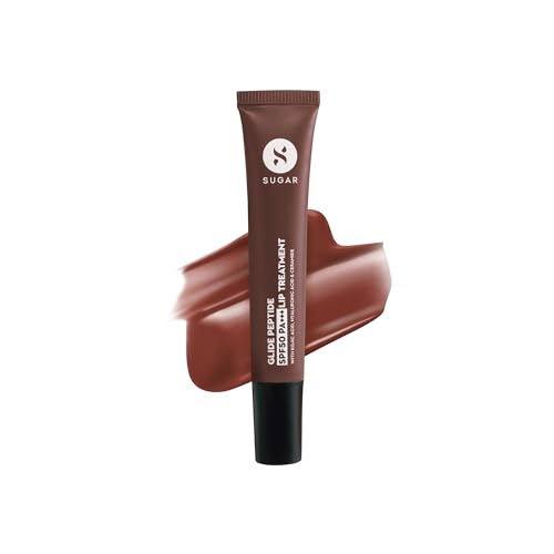 SUGAR Cosmetics Glide Peptide SPF50 PA+++ Lip Treatment | Infused Hyaluronic Acid, Ceramides & Vitamin E | Tinted Lip Balm | 10ml – 04 Mocha Melt
