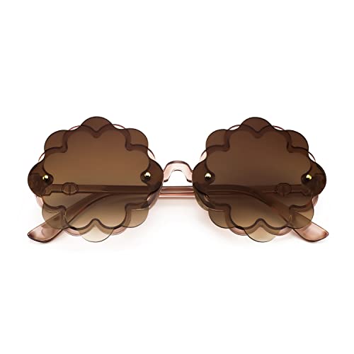 FEISEDY Girls Cute Flower Sunglasses Kids Round Toddler Baby Gglasses Colorful for Birthday Party （Age 1-8） B23192