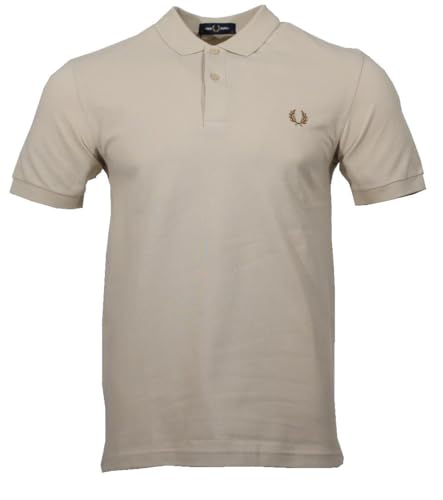Fred Perry Polo para hombre M6000 sin rayas de contraste, Hb Marrón, M