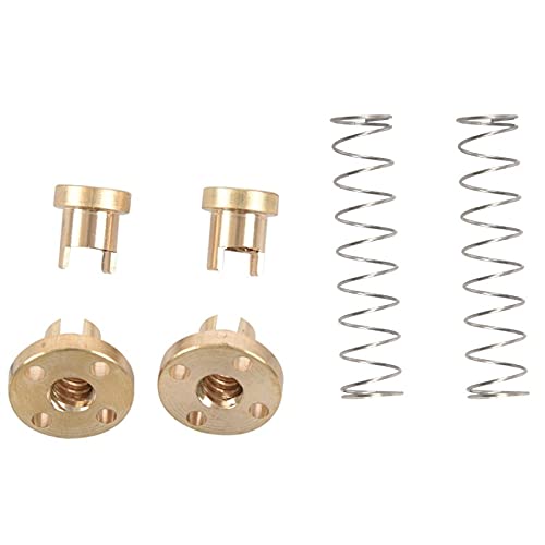 Lysee 3D Printer Parts & Accessories - 2X T8 Anti-Backlash Spring Loaded Nut for 2mm Thread Rod Lead Screw - (Color: Gold)