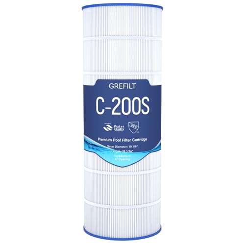 Grefilt C200S Pool Filter Cartridge Compatible with Hayward CS200E CX200XRE Replaces Pleatco PA200S Ultral-D5 200 sq. ft