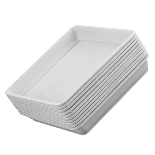 LEDMOMO 10個正方形プランタートレイ 室内用花鉢対応 耐水プラスチック製 水受け皿付き 水はけ良好 多用途インテリアグリーン用