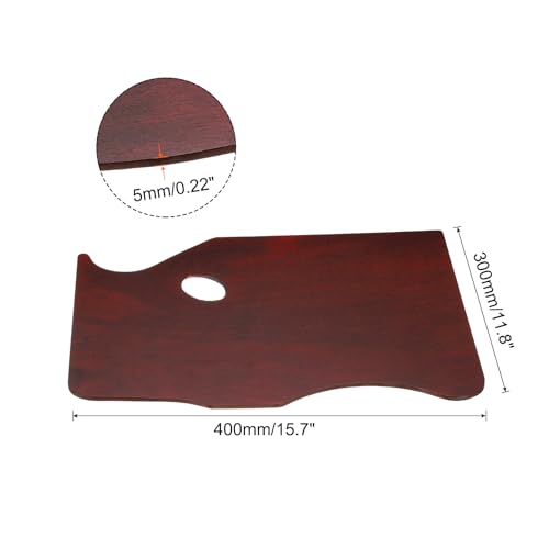 Paleta de pintura de madera PATIKIL 16"x12" rectangular marrón oscuro 3