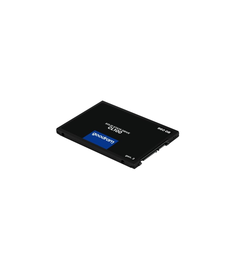 goodram SSD 960GB CL100 Gen.3 Solid State Drive SSD mit SATA III Interface 3D TLC NAND Flash Speicherchips 2,5 Zoll zur Beschleunigung Ihres PCs bis zu 10 Mal Schwarz 960 GB