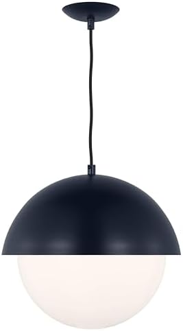 Scott Living 1-Light Hyde Modern Pendant Light Fixture Navy DJP1041NVY, Modern Ceiling Light Fixture for Home Décor, Candelabra for Foyer or Living Room Decor Can Use A19 LED