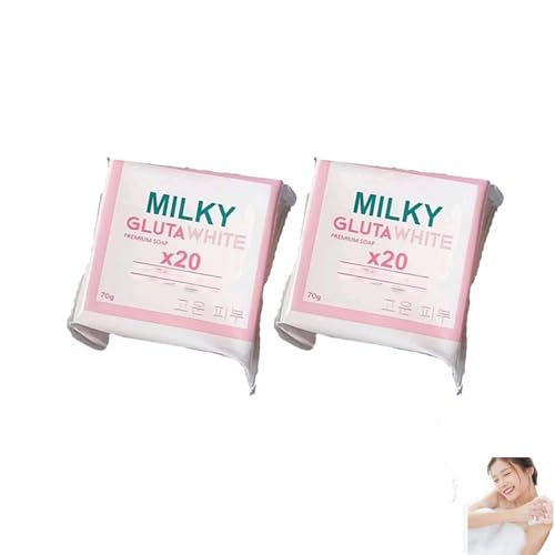 Milky Gluta White Soap, 20 x sapone Milky Gluta White S-oap, 70 g di glutamilk Whitening Soap, Glutamilk Premium per viso e corpo, pulizia profonda, esfoliante e idratante (2, 140 g) Milky Gluta White Soap, 20 x sapone Milky Gluta White S-oap, 70 g di glutamilk Whitening Soap, Glutamilk Premium per viso e corpo, pulizia profonda, esfoliante e idratante (2, 140 g)